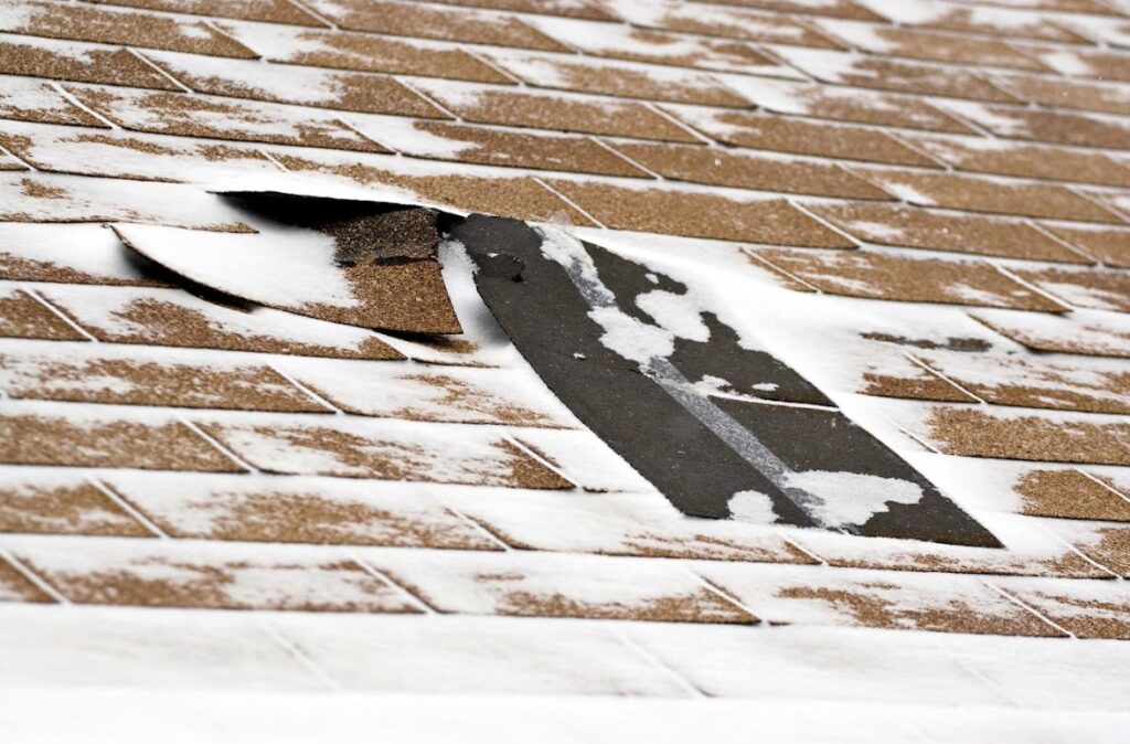 snow damage roof